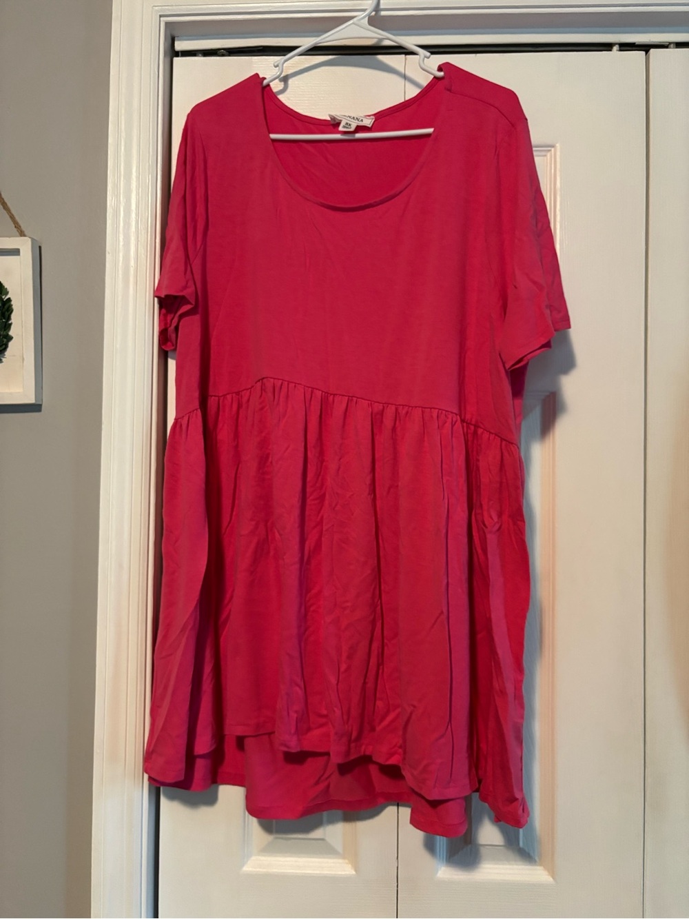Zenana Outfitters Hot Pink Short Sleeve Tunic Top